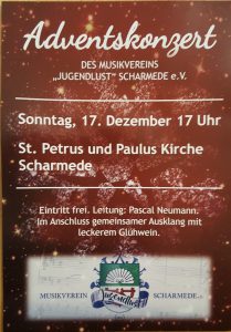Adventskonzert des Musikvereins "Jungendlust" Scharmede e.V. @ Katholische Kirche St. Petrus und Paulus Scharmede | Salzkotten | Nordrhein-Westfalen | Deutschland