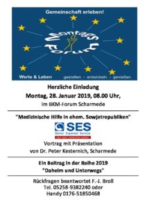 Vortrag "Medizinische Hilfe in ehem. Sowjetrepubliken" im BKM Forum @ BKM Forum / Sparkasse | Salzkotten | Nordrhein-Westfalen | Deutschland
