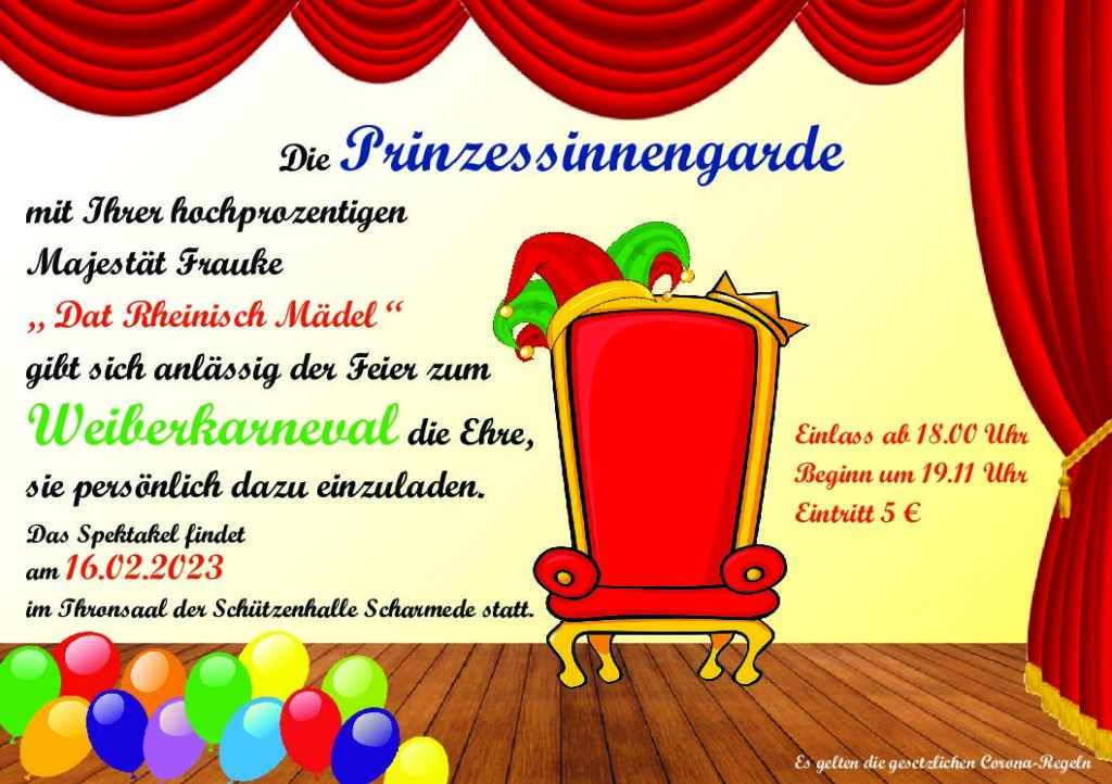 kfd-Einladung zum Weiberkarneval 2023 @ Schützenhalle Scharmede | Salzkotten | Nordrhein-Westfalen | Deutschland
